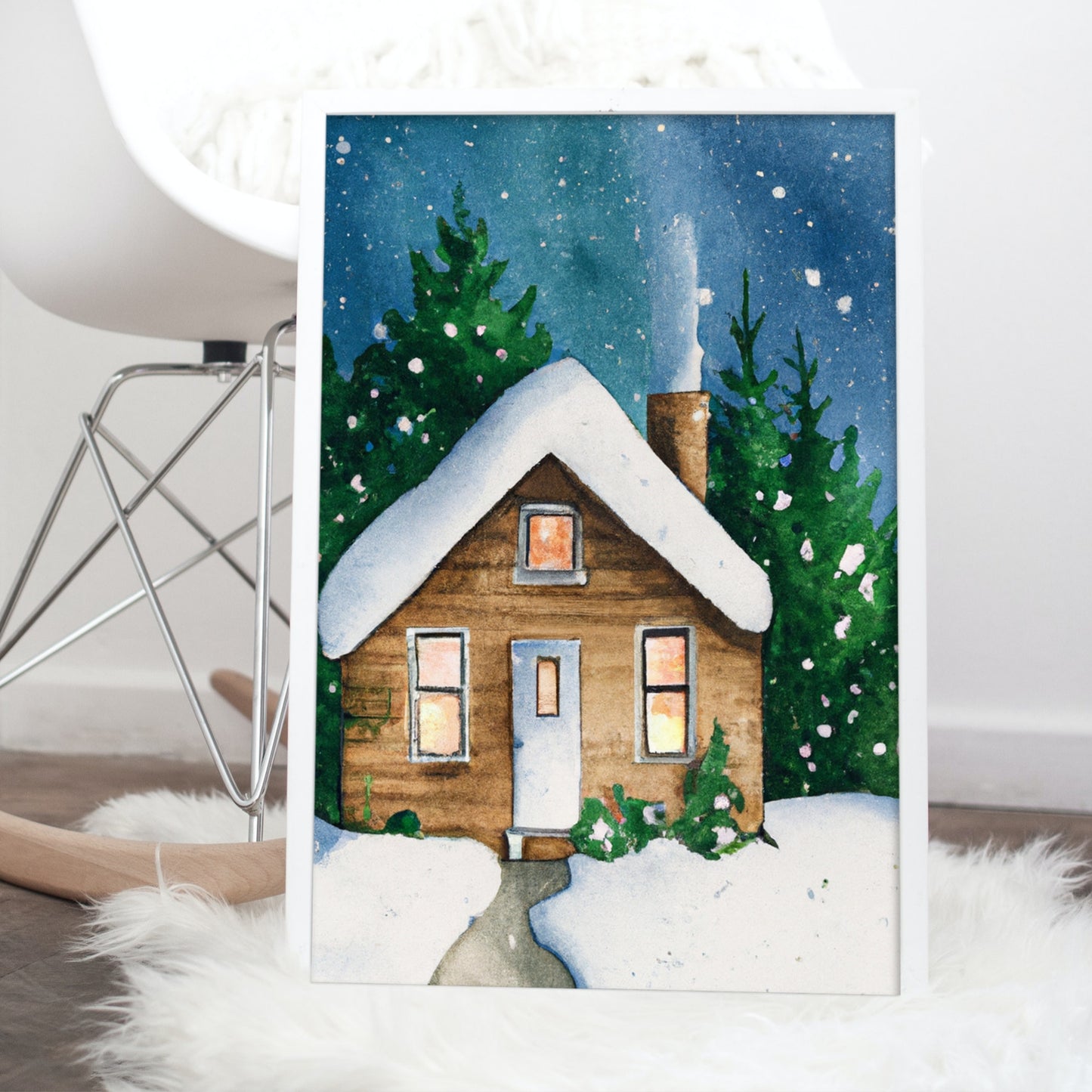 Painted Winter Cabin Scenes