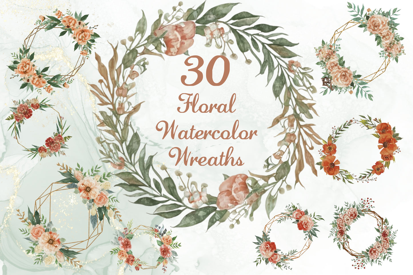 Spring Watercolor Floral Wreaths II