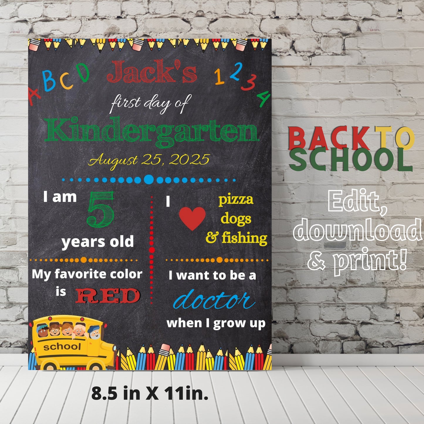 Personalized Back to School Sign