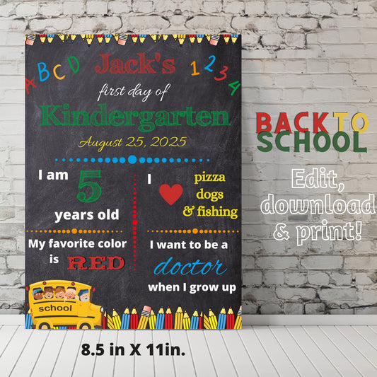Personalized Back to School Sign