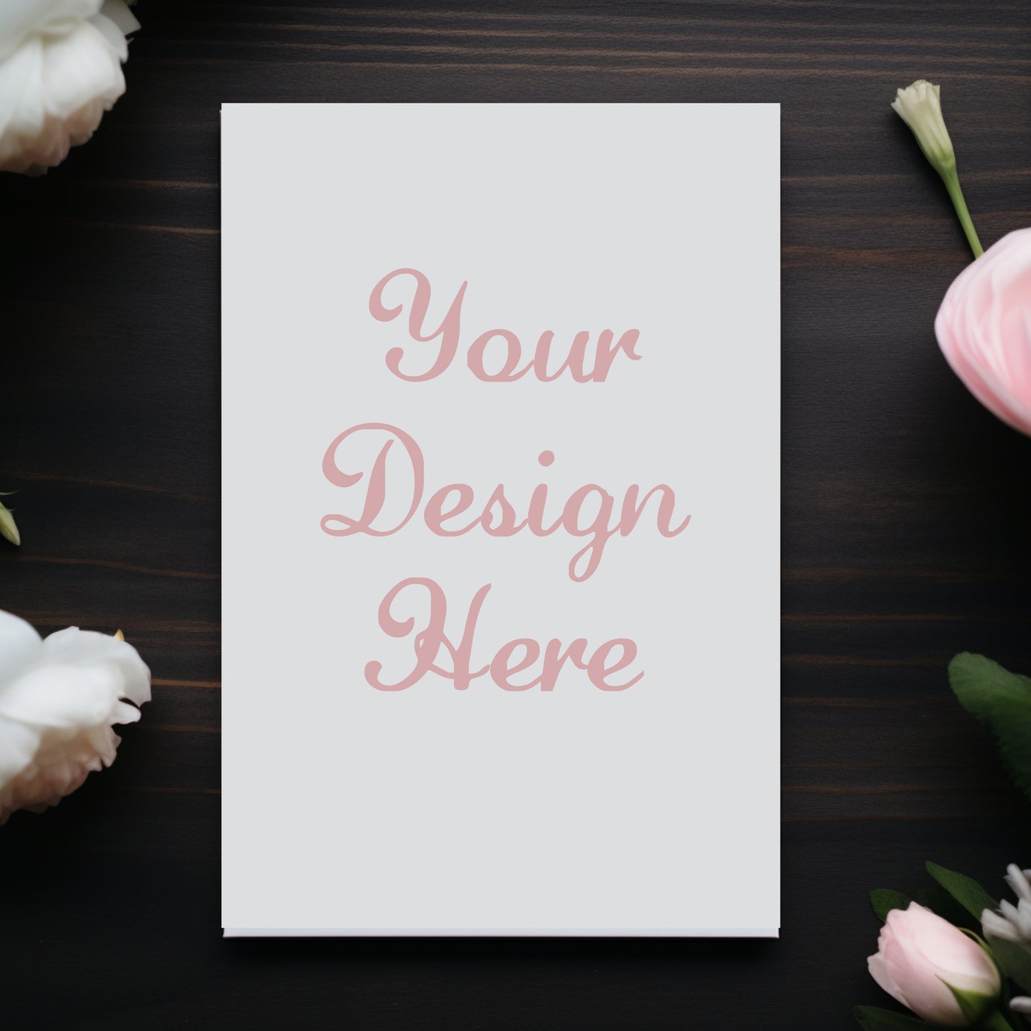 Pink Flower Invite Mockups