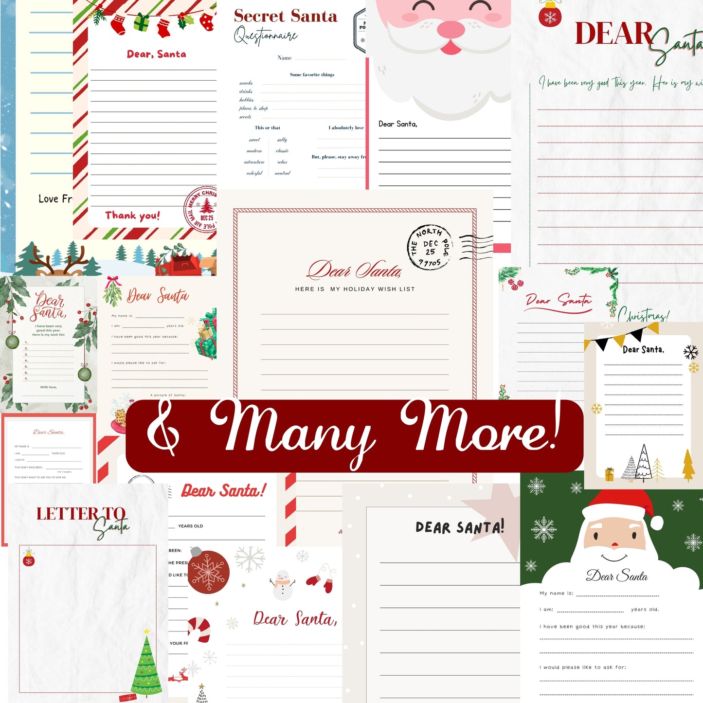 70 Magical "Dear Santa" Letter Templates