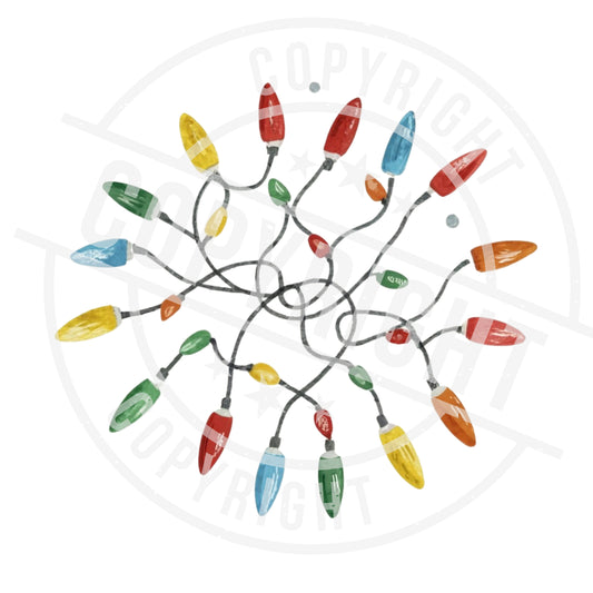 8 Watercolor Christmas Lights