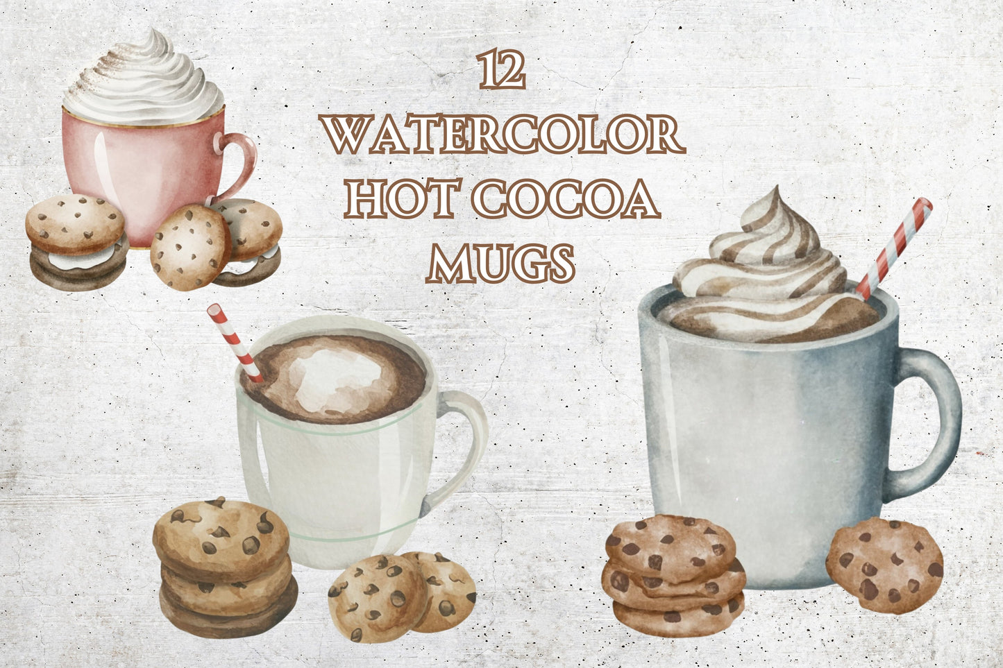 Watercolor Hot Cocoa in a Mug - Sunny Jar Personalized Designs