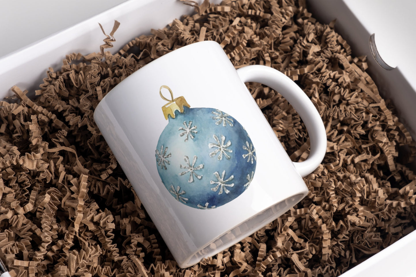 Watercolor Blue Christmas Ornaments - Sunny Jar Personalized Designs