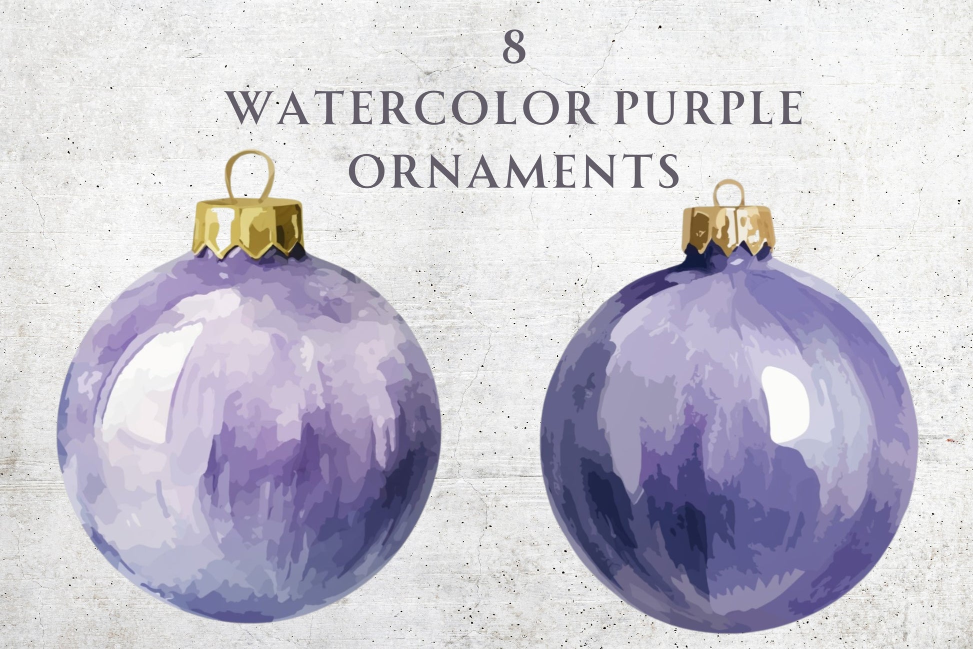 Watercolor Purple Christmas Ornaments - Sunny Jar Personalized Designs