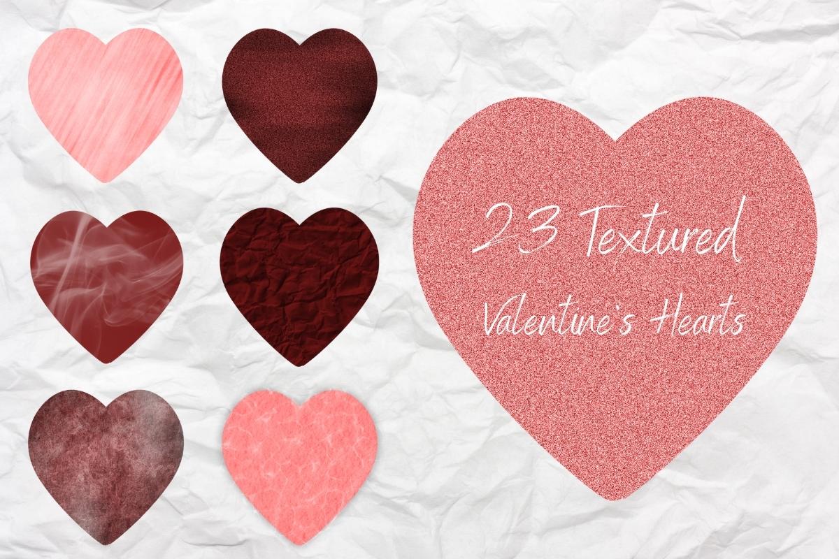 Textured Valentine's Hearts Graphics - Sunny Jar Personalized Designs